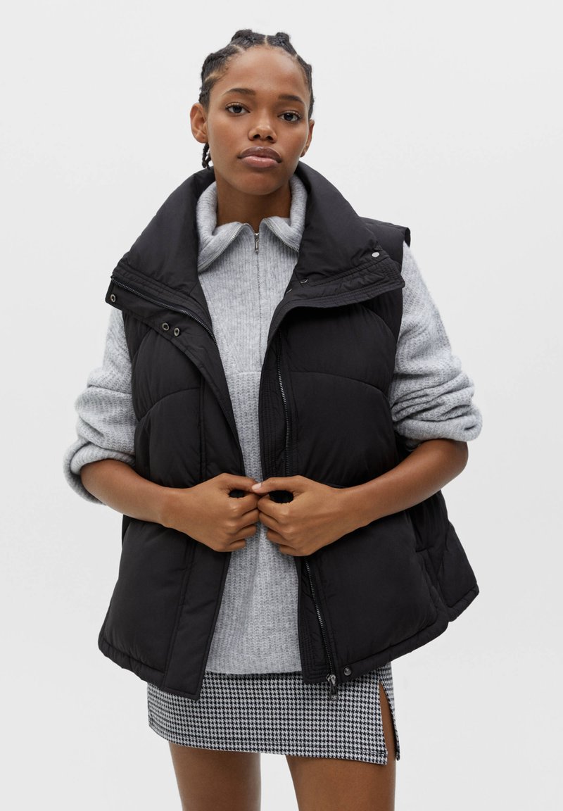 PULL&BEAR QUILTED Smanicato mottled black/nero Zalando