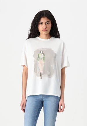 ONLMELINA LADIES - Print T-shirt - cloud dancer