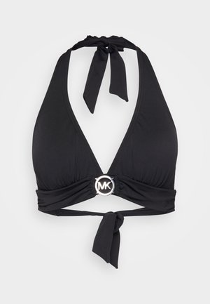MICHAEL Michael Kors LOGO RING HALTER  - Sutien costum de baie din două piese - black