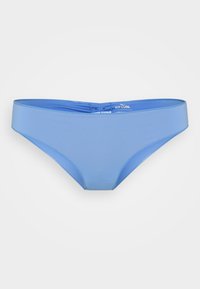 Light blue bikini bottom, made of smooth fabric, featuring a wide waistband and a classic cut with minimalistic design.