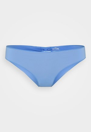 Light blue bikini bottom, made of smooth fabric, featuring a wide waistband and a classic cut with minimalistic design.