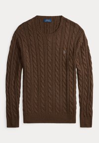 CABLE KNIT COTTON JUMPER - Džemper - nutmeg brown heather