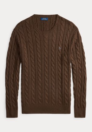 CABLE KNIT COTTON JUMPER - Jumper - nutmeg brown heather