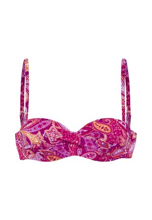 Bikini-Top - pink bedruckt