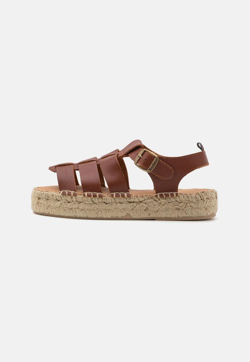 Barbour Sandalen met plateauzool tan