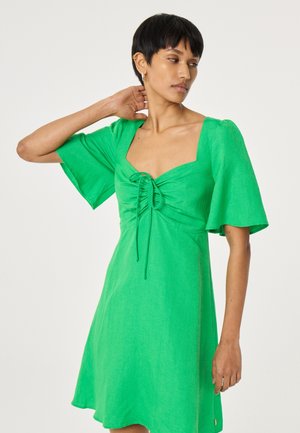 Fabienne Chapot, TILDA SHORT DRESS - Jurk - green glimmer