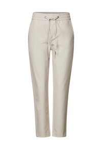Beige joggingsbroeken met een elastische tailleband, verstelbare trekkoord en een soepele, lichte stof. Tapered leg design, enkel lengte.