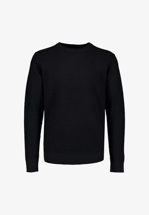 Lindbergh, LINDBERGH STRUCTURE O-NECK KNIT L/S - Trui - black