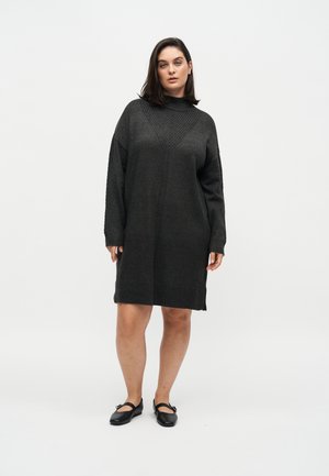 ONLY Carmakoma, CARPRINCESS HIGHN SHORT DRESS - Рокля тип пуловер - dark grey melange
