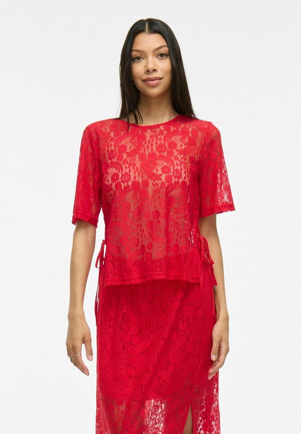 MIT KURZEN ÄRMELN VIHILDE SPITZEN - Bluse