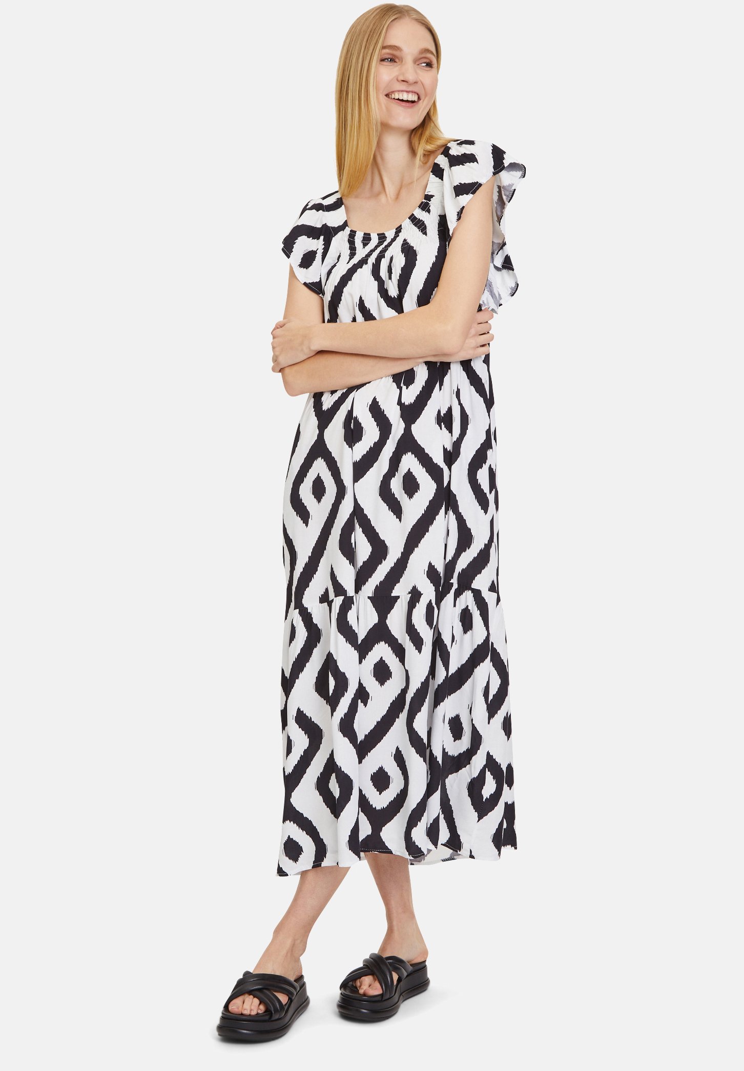 Pxjsdwe Musselin Kleid Damen - Leichtes Sommerkleid Mit V-Ausschnitt