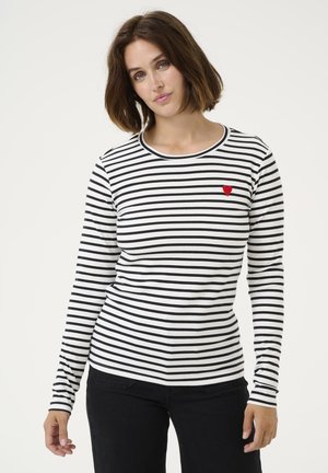 Kaffe LIDDY - T-shirt à manches longues - chalk black fiery red heart