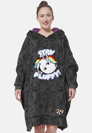 STAY FLUFFY COZY HOODIE - Accappatoio - schwarz