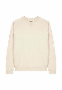 Felpa beige con scollo a V e maniche raglan. Realizzata in tessuto morbido, presenta un orlo e polsini a costine per una vestibilità confortevole.