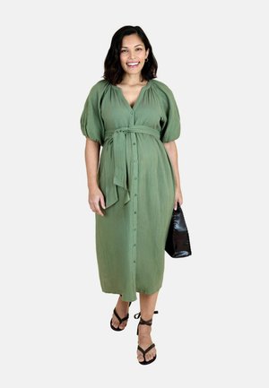 MATERNITY FIT - TEXTURED BUTTON THROUGH - Denné šaty - green