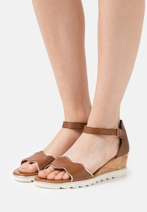 Marco Tozzi Wedge sandals - cognac