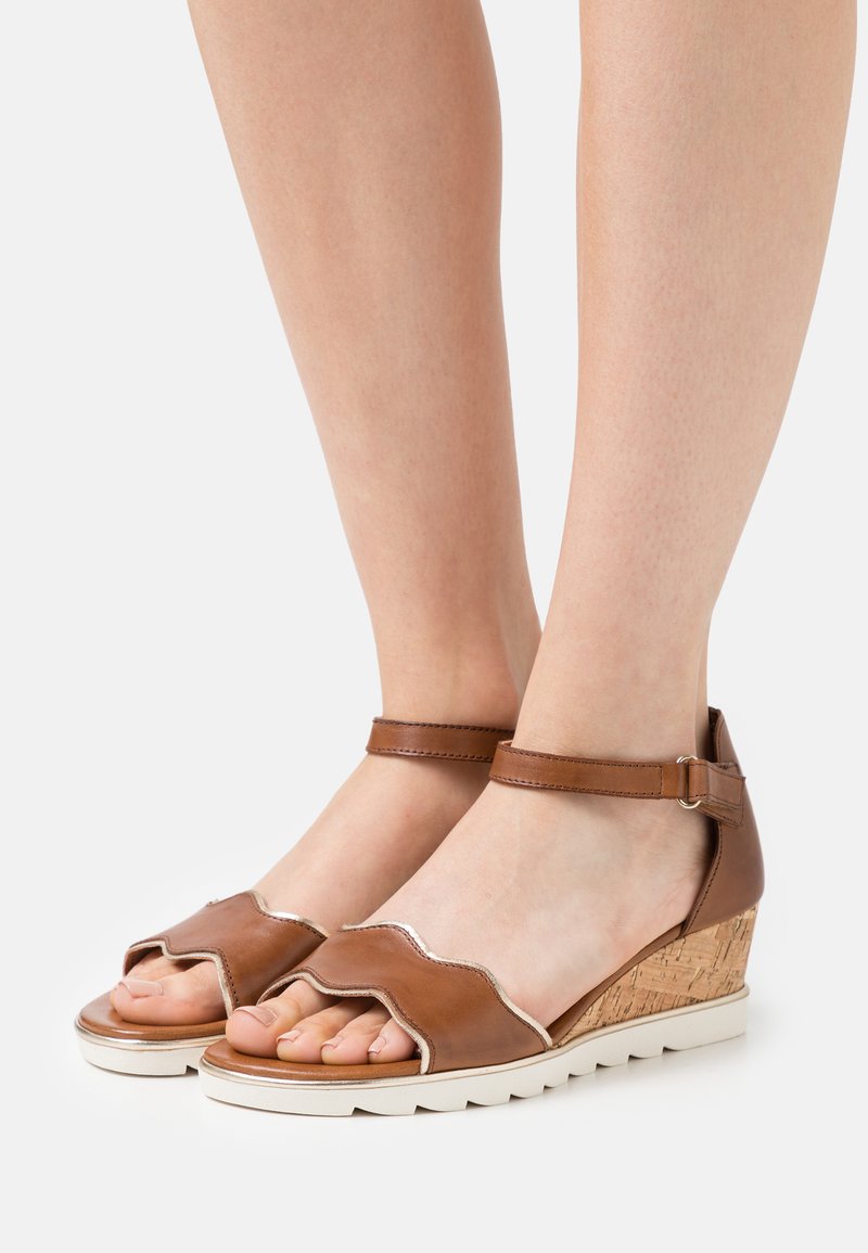 Marco Tozzi Wedge sandals - cognac