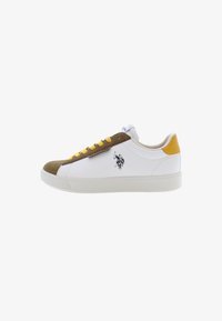 Ej vald, white caramel brown yellow