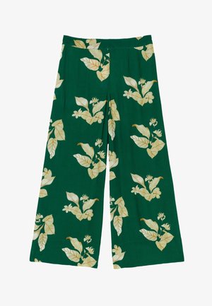 FatFace, REGULAR FIT - GREEN WIDE LEG CROPPED TROUSER . - Pantaloni - tonal leaves