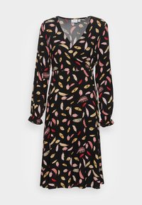 VILA Petite VILEAF  V NECK MIDI DRESS - Vestido de dia - black