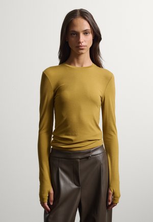 Stefanel, REGULAR-FIT CREW-NECK T-SHIRT. - Camiseta de manga larga - olive green