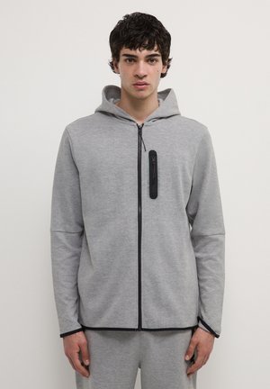 TECNICA CON CAPPUCCIO - Sweat zippé - grigio