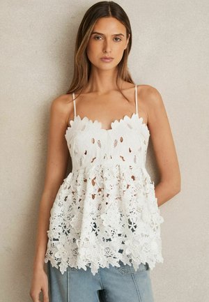 REGULAR FIT - MELODY CUT OUT LACE CAMI - Tops - ivory