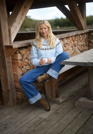 Kaffe, KABERTA - Pullover - blue mel -grey chalk pattern