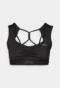 PAMELA REIF OPEN CROP - Vidutiniškai krūtinę prilaikanti sportinė liemenėlė - black