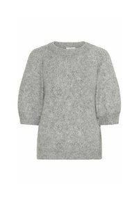 BYOKSANA SHORT SLEEVE JUMPER - Maglione - mid grey melange
