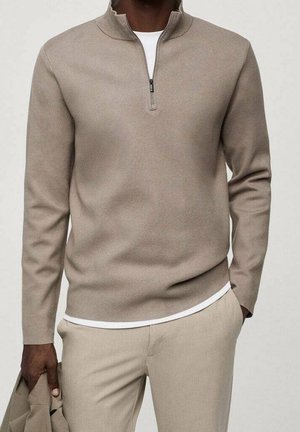 Strickpullover - mottled light grey