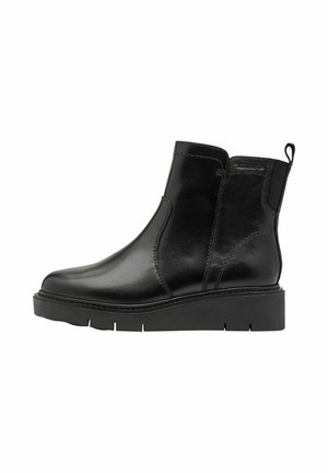 Enkellaarsjes met sleehak - black nappa