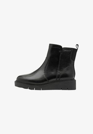 Členkové čižmy s klinovým opätkom - black nappa