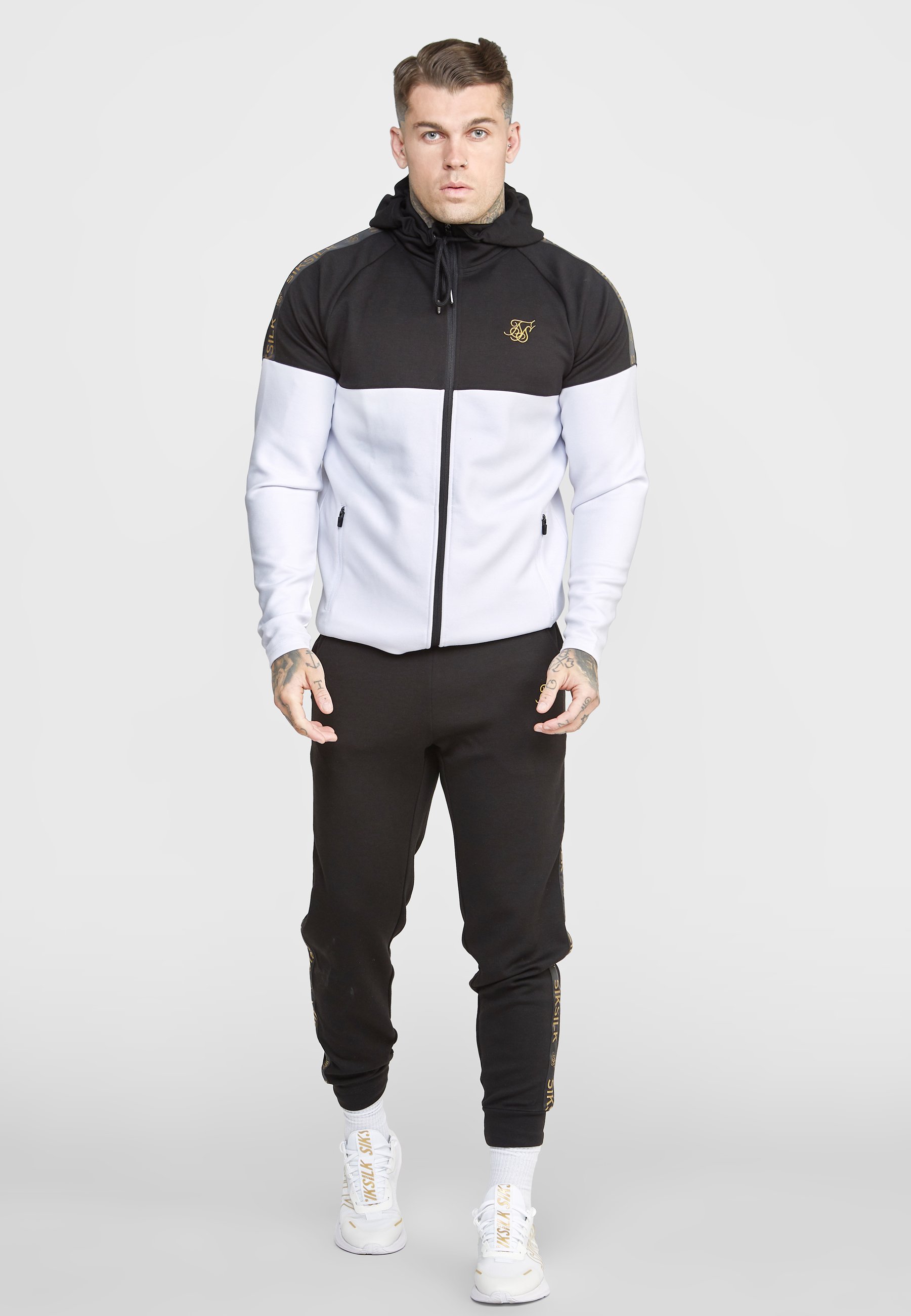 TAPE ZIP THROUGH HOODIE AND JOGGERS SET - - - Zalando.es