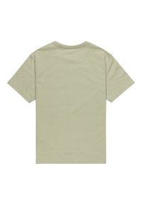 Kortærmet t-shirt i lys olivengrøn bomuld. Klassisk pasform med rund halsudskæring. Glat tekstur uden synlige mønstre eller grafikker.