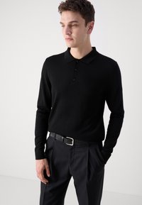 Calvin Klein POLO SWEATER - Pullover - black