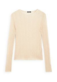 LONG SLEEVE IN OPENWORK - Jumper - mottled beige