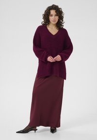 Kaffe ANE V-NECK - Strickpullover - windsor wine