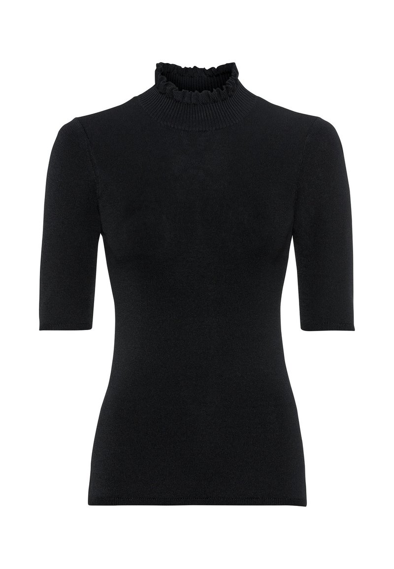 Damen T-Shirts | HALLHUBER MIT RÜSCHENKRAGEN T-Shirt print schwarz - PG20478 Damen T-Shirts | HALLHUBER MIT RÜSCHENKRAGEN T-Shirt print schwarz - PG20478