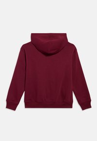 Bordo dukserica od mješavine pamuka, s kapuljačom koja se može zategnuti, dugim rukavima, rebrastim manšetama i ravnim rubom. Jednostavan i jednobojan dizajn.