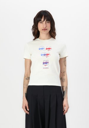 IKON FITTED - Print T-shirt - cannoli cream