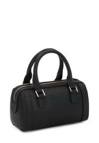 Borsa a tracolla in pelle nera con manici arrotondati doppi, zip in tono oro e dettagli di cucitura. Design compatto con una forma strutturata.