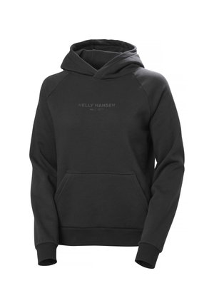 Schwarzer Kapuzenpullover aus Baumwollmischung, mit einer Fronttasche, gerippten Bündchen und dezentem 'Helly Hansen'-Logo.