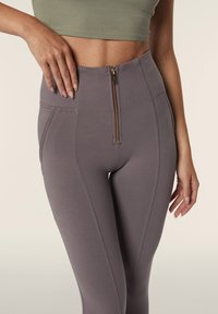 Freddy VITA ALTA CON ZIP E CUCITURE CENTRALI - Leggings - shark