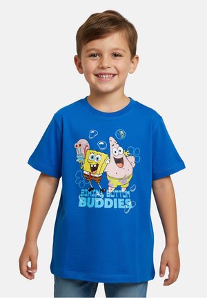 SpongeBob, SPONGEBOB SCHWAMMKOPF T-SHIRT FUN SHIRT OBERTEIL KURZÄRMLIG - Print T-shirt - blau