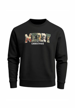 MERRY CHRISTMAS FRONTPRINT - Sweatshirt - schwarz