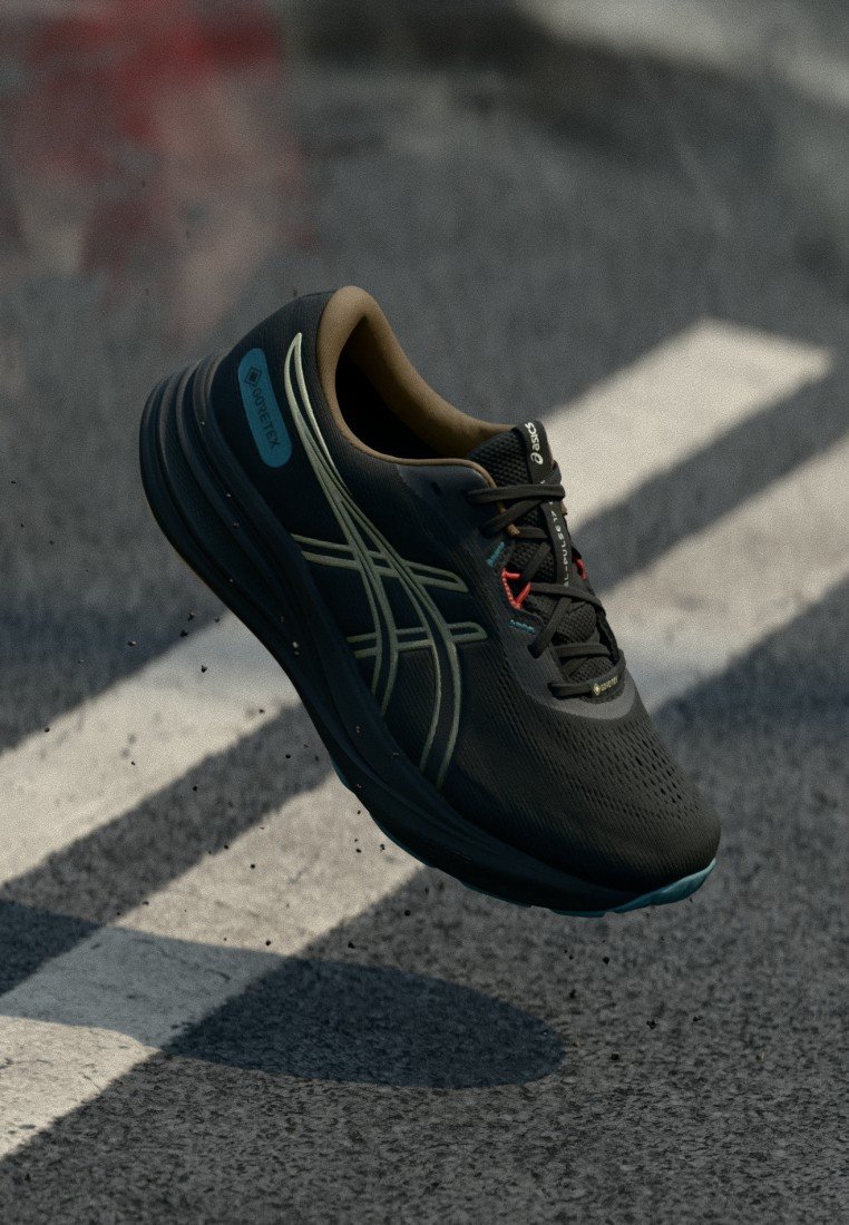 Accel17 ASICS GEL PULSE 17 GTX - Road running shoes - black/light dust