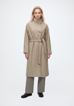 Pieces, PCANNELINE LONG COAT - Зимно палто - greige/melange