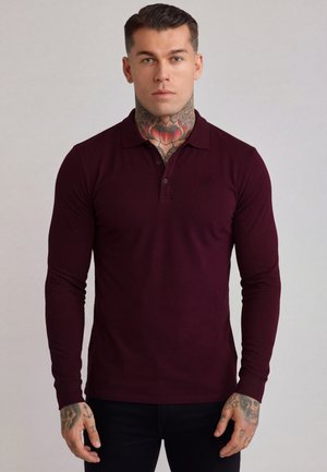 SIKSILK, LS BUTTON - Poloshirt - burgundy