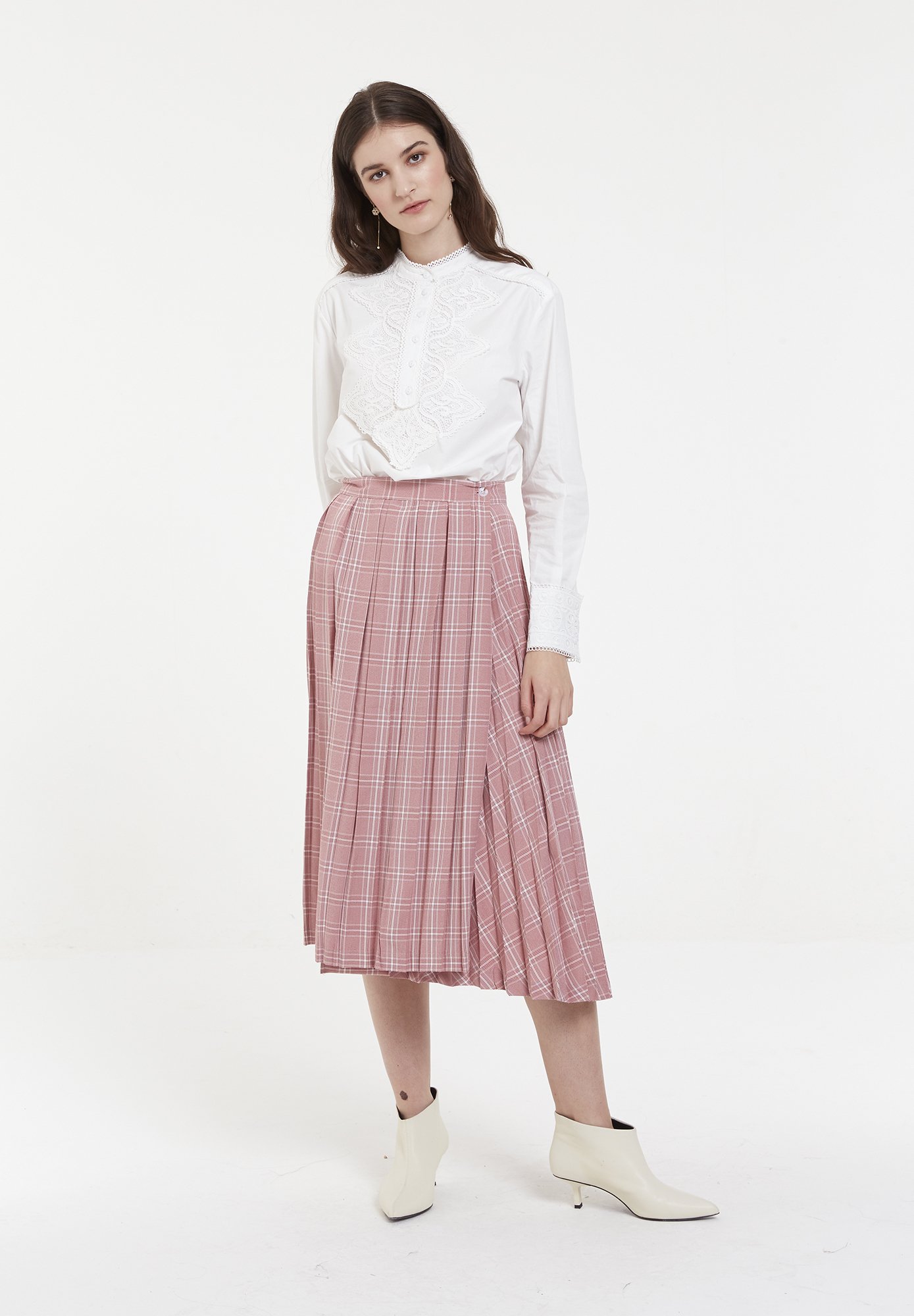 CUBIC Gonna a campana - pink tartan/fuxia - Zalando.it